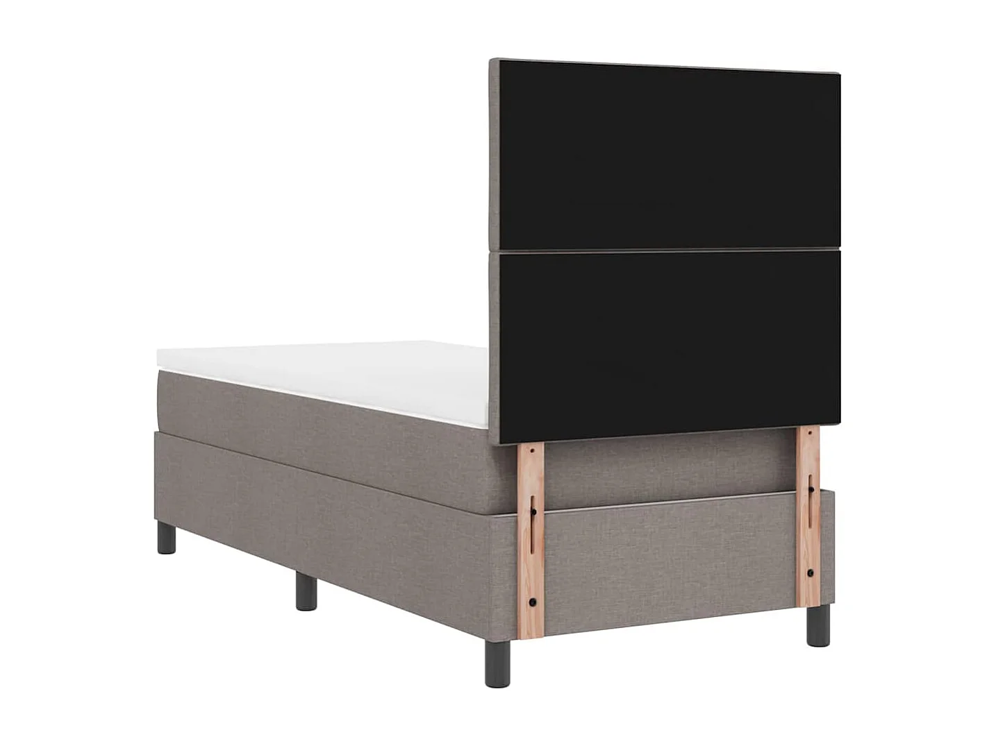 Cama tipo Box Spring con colchón Taupé 90 x 200 cm tela