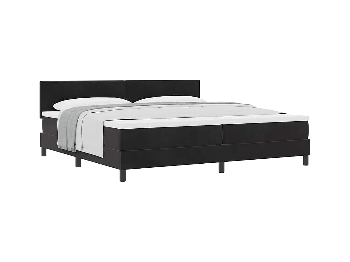 Cadre de lit avec matelas Noir 200 x 200 cm tissu