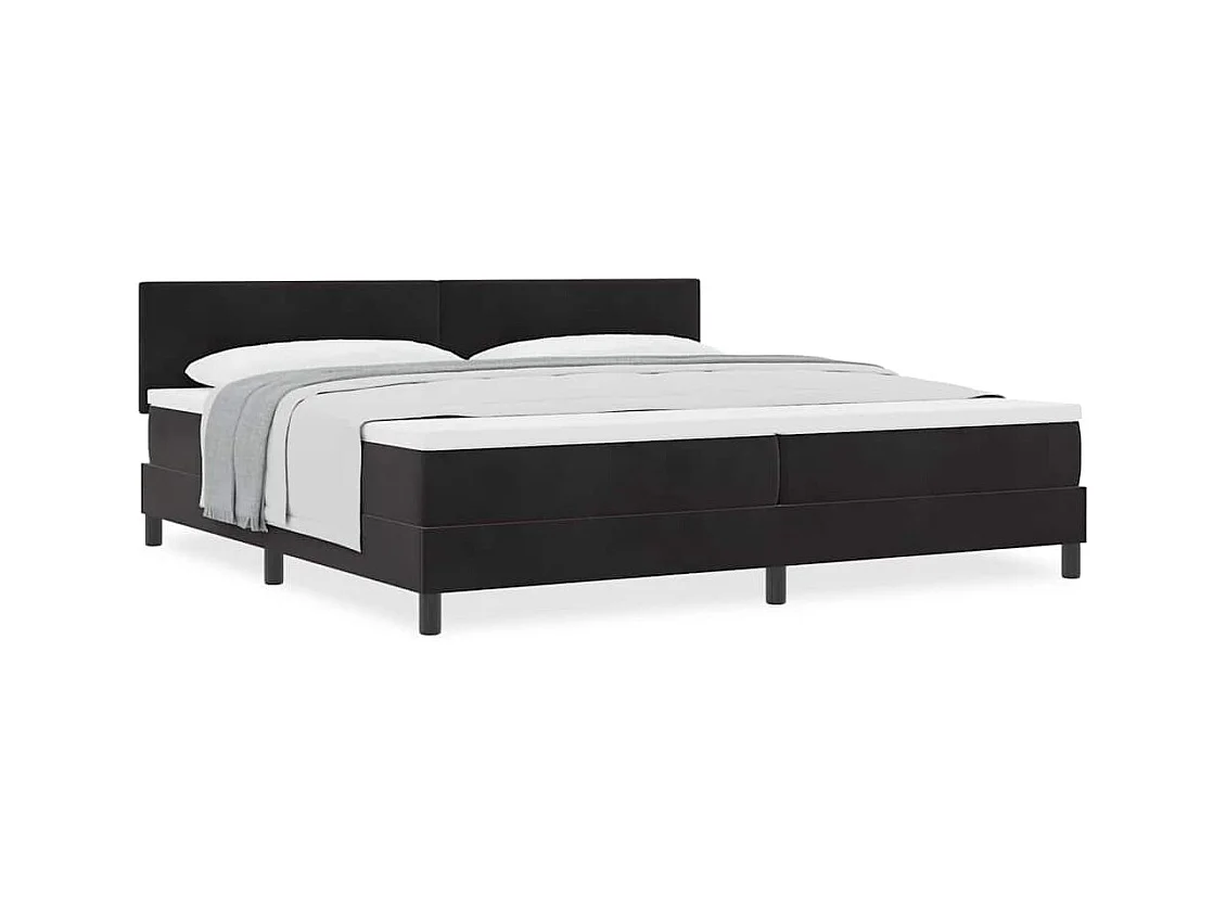 Cadre de lit avec matelas Noir 200 x 200 cm tissu