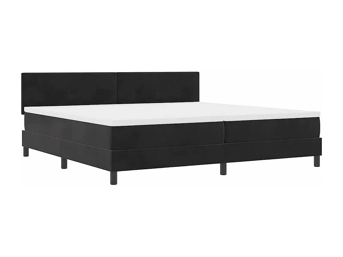 Cadre de lit avec matelas Noir 200 x 200 cm tissu