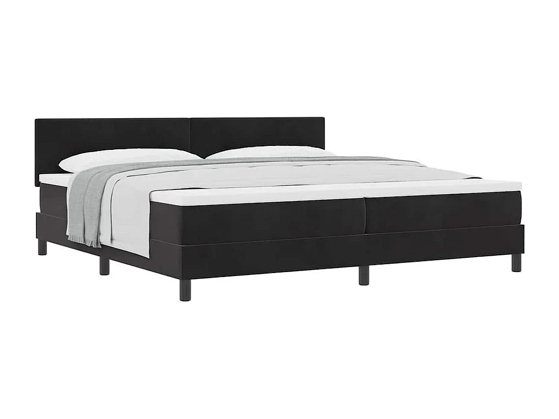Cadre de lit avec matelas Noir 200 x 200 cm tissu