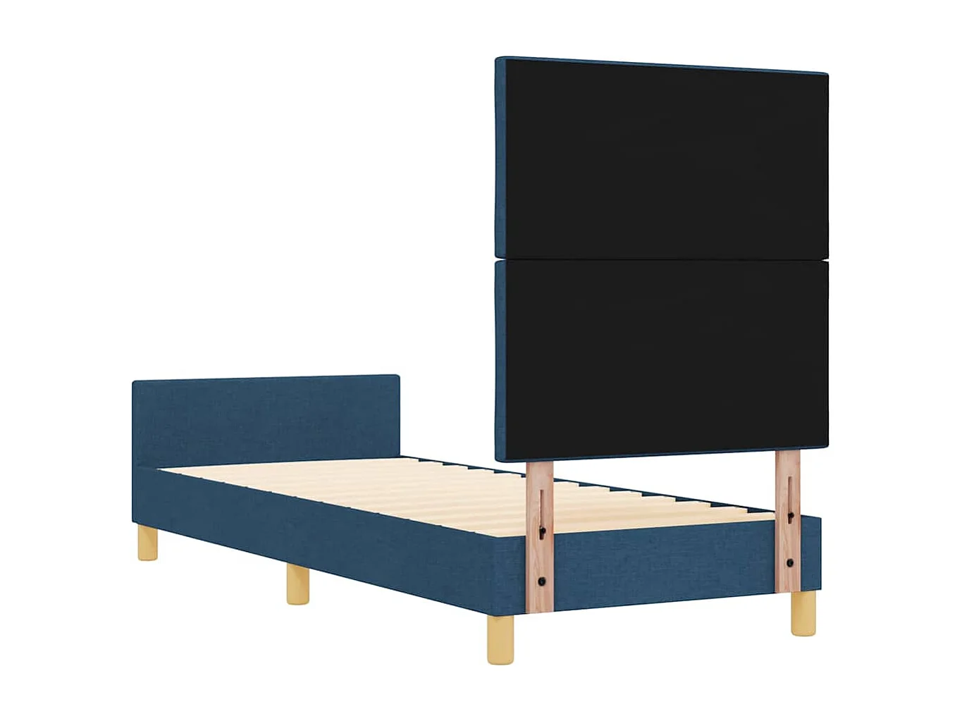 Estructura de cama con cabecera Azul 80 x 200 cm tela