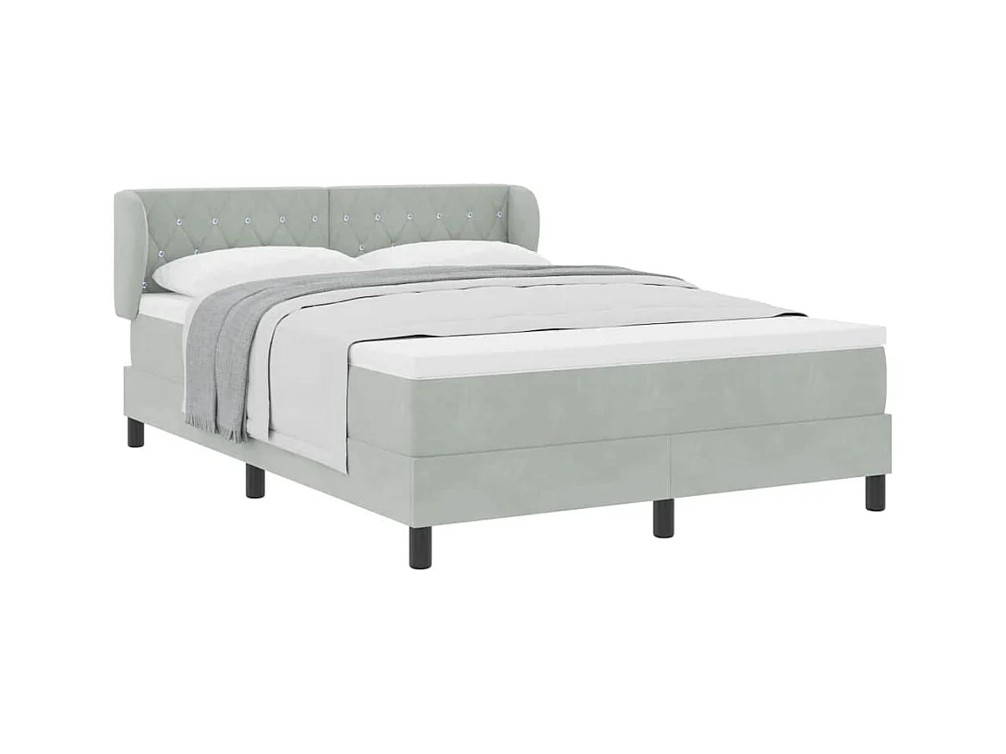 Cadre de lit avec matelas gris foncé 80x200 cm en velours