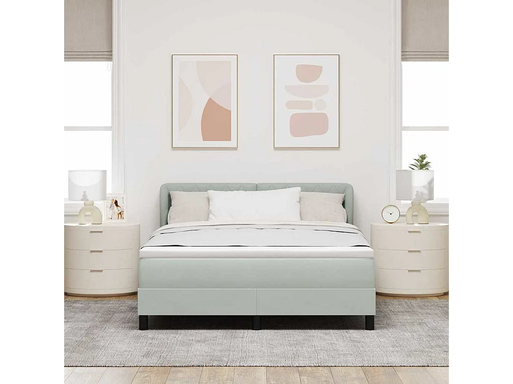 Cadre de lit avec matelas gris foncé 80x200 cm en velours