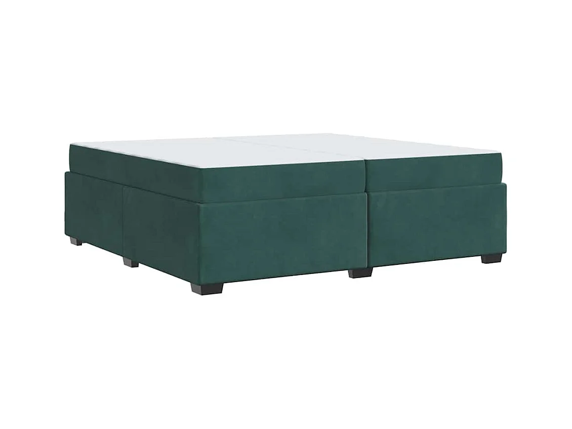 Cadre de lit avec matelas Vert foncé 200 x 200 cm Velours