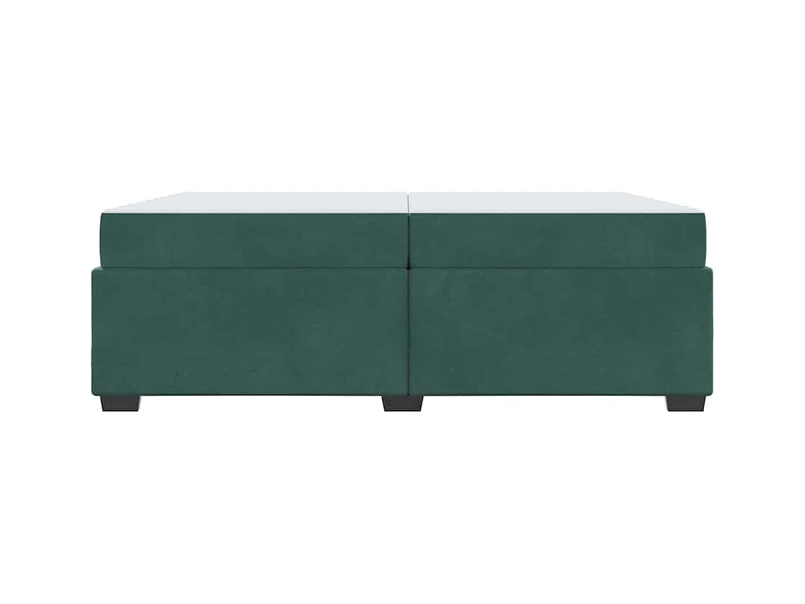 Cadre de lit avec matelas Vert foncé 200 x 200 cm Velours