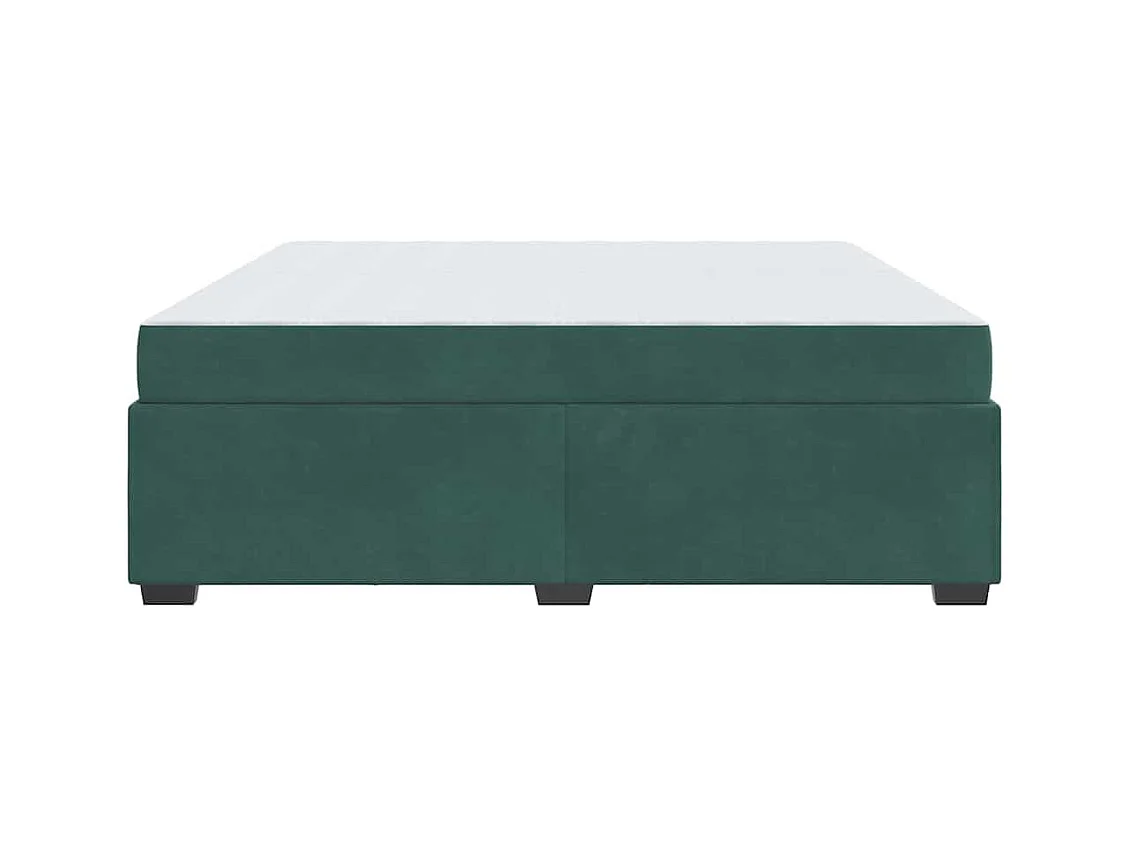 Cadre de lit avec matelas Vert foncé 200 x 200 cm Velours