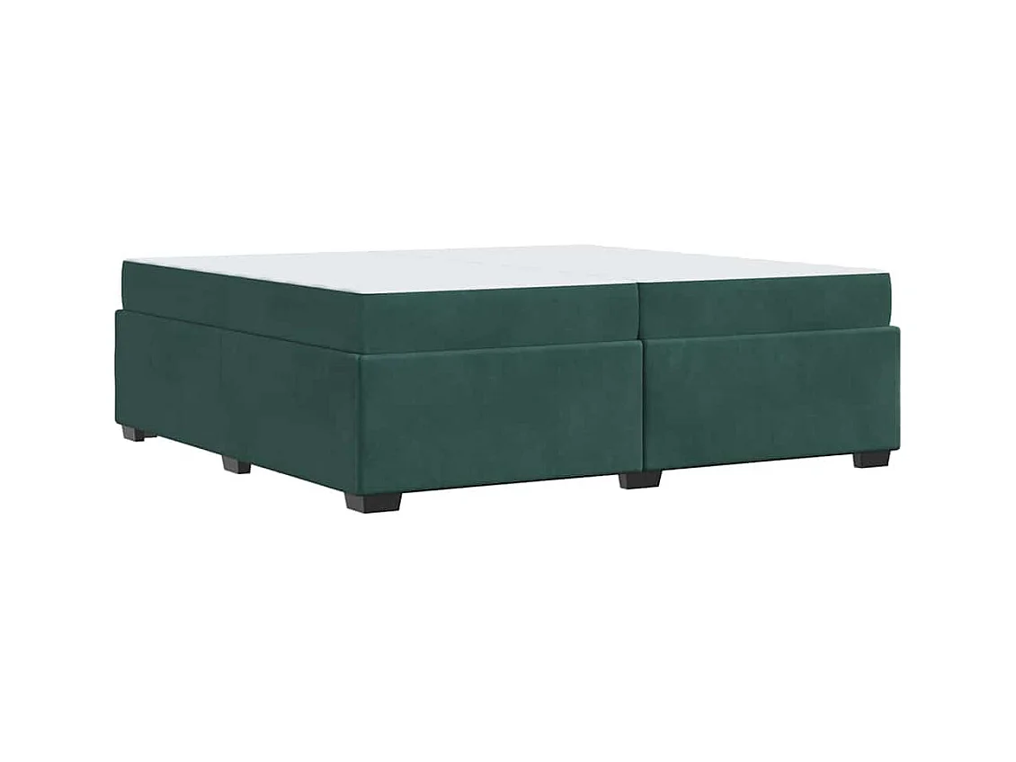 Cadre de lit avec matelas Vert foncé 200 x 200 cm Velours