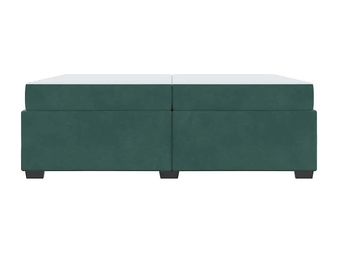 Cadre de lit avec matelas Vert foncé 200 x 200 cm Velours
