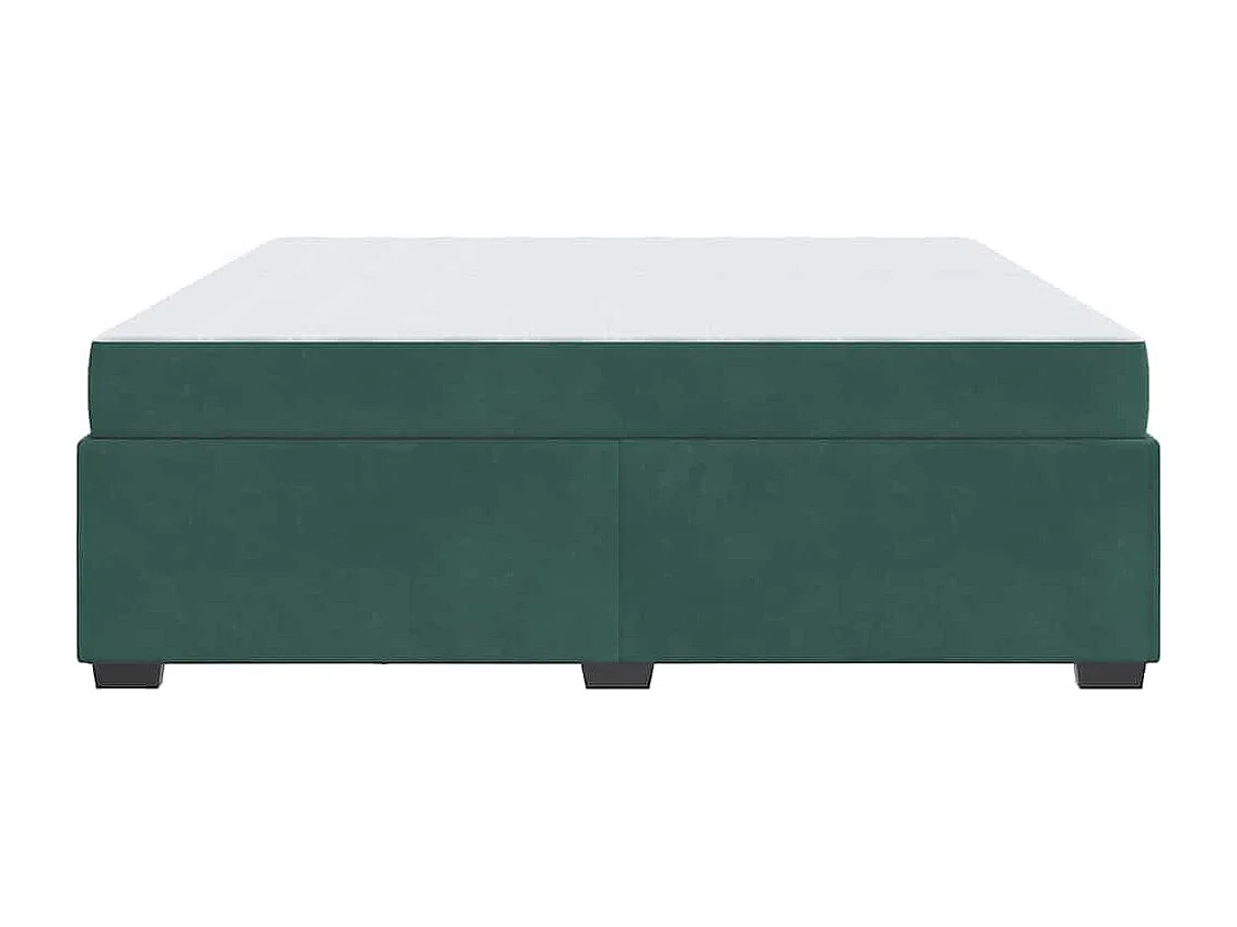 Cadre de lit avec matelas Vert foncé 200 x 200 cm Velours