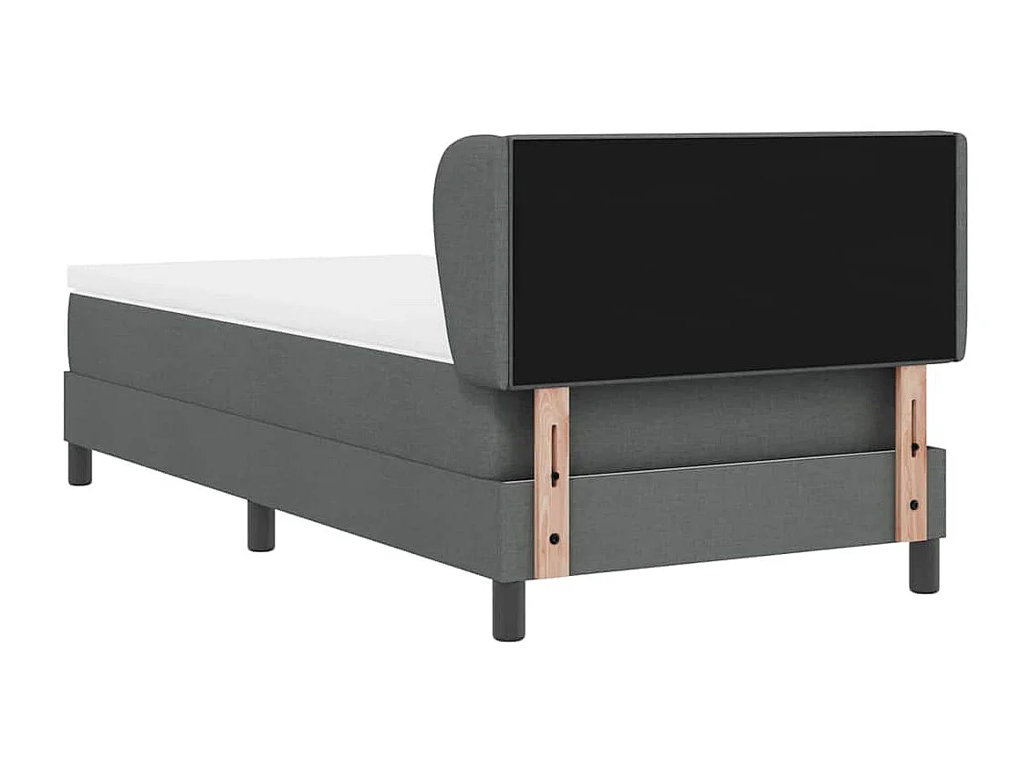 Cama box spring con colchón Gris oscuro 90 x 200 cm tela