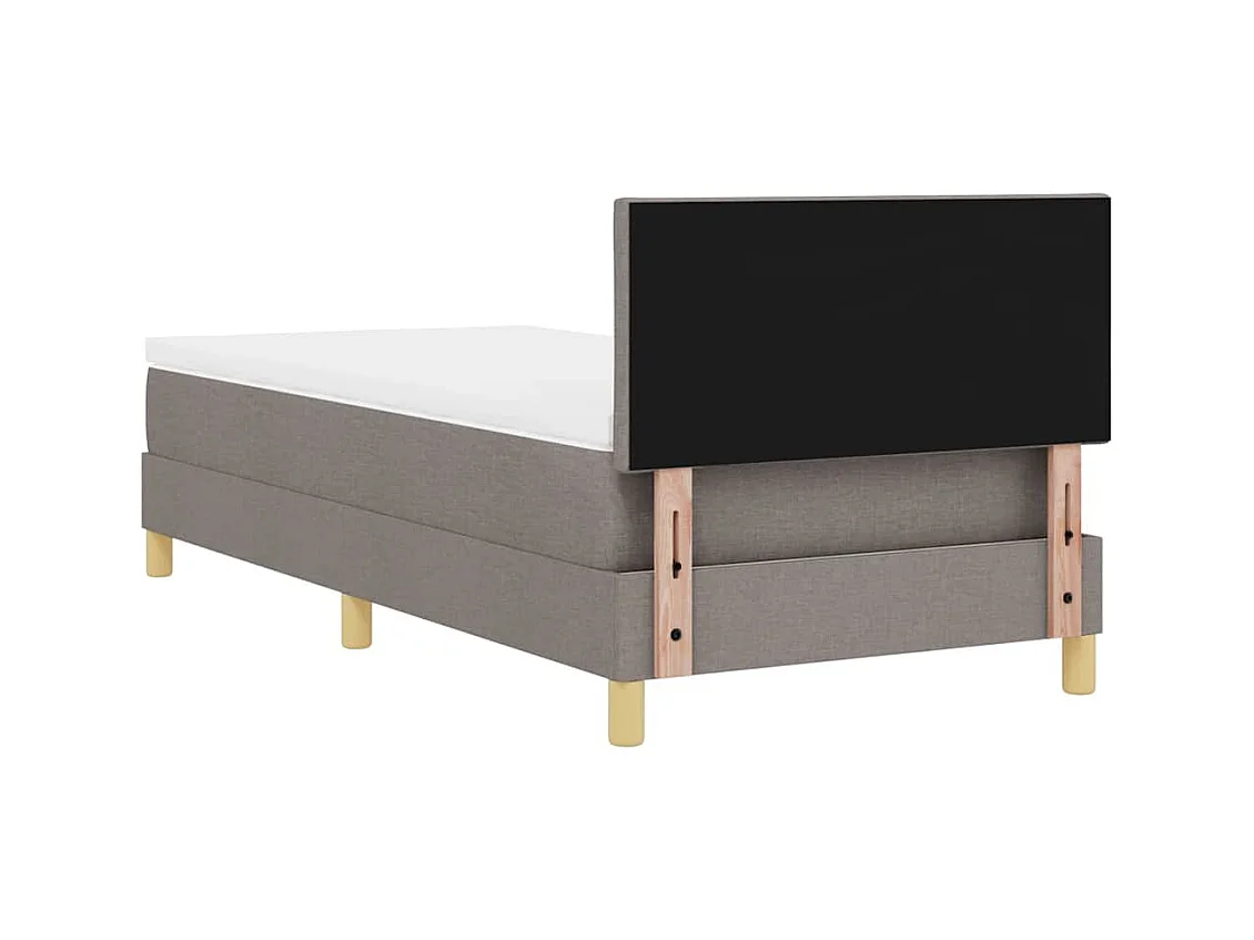 Cama tipo Box Spring con colchón Taupé 90 x 190 cm tela