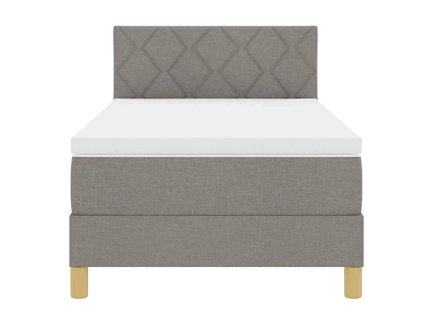 Cama tipo Box Spring con colchón Taupé 90 x 190 cm tela