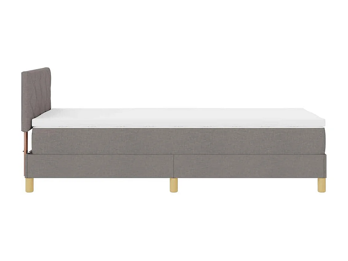 Cama tipo Box Spring con colchón Taupé 90 x 190 cm tela