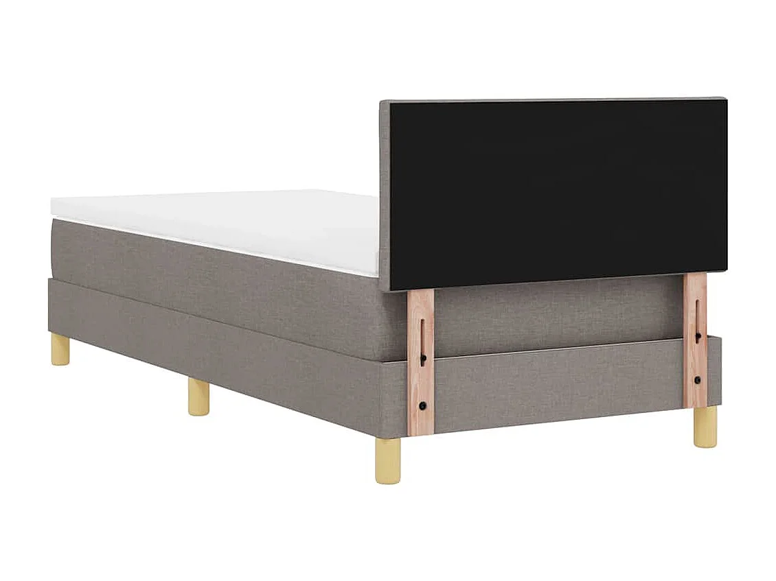 Cama tipo Box Spring con colchón Taupé 90 x 190 cm tela