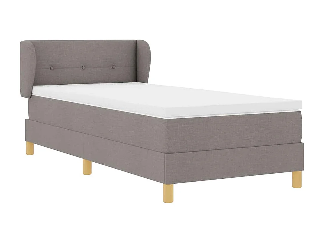 Cadre de lit avec Matelas Crème 90x200 cm Tissu Taupe