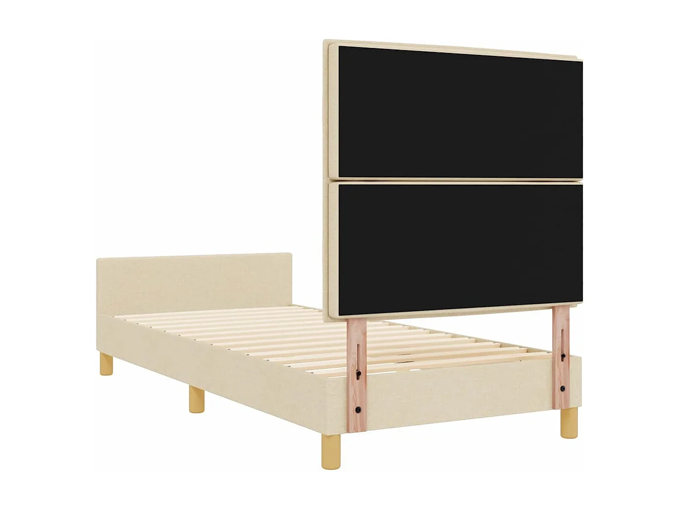 Estructura de cama con cabecera Crema 100 x 200 cm tela