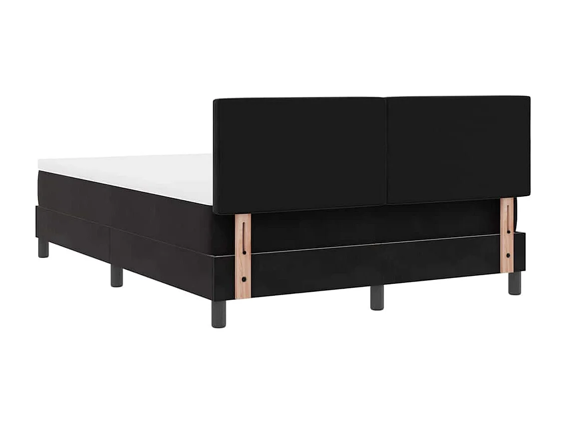 Cadre de lit avec matelas Noir 140 x 190 cm tissu