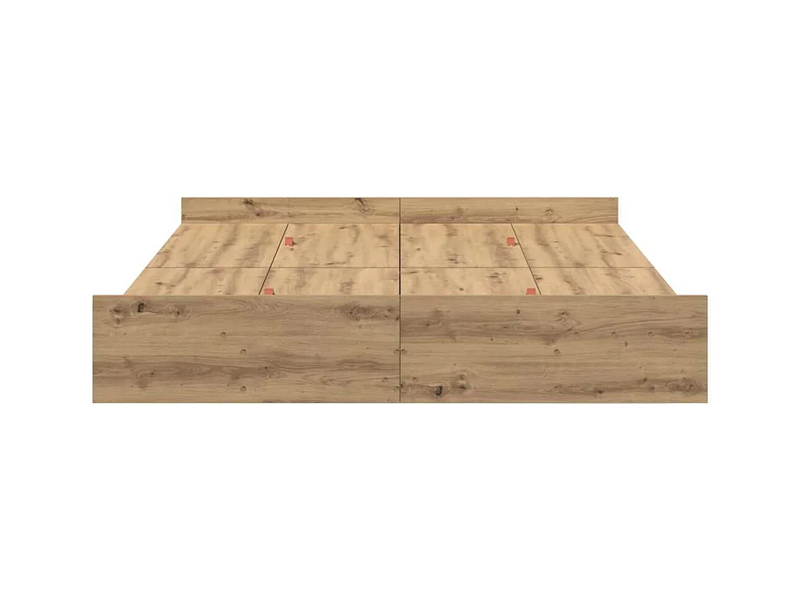 Cama con almacenamiento con cabecera Roble artisan 140 x 190 cm