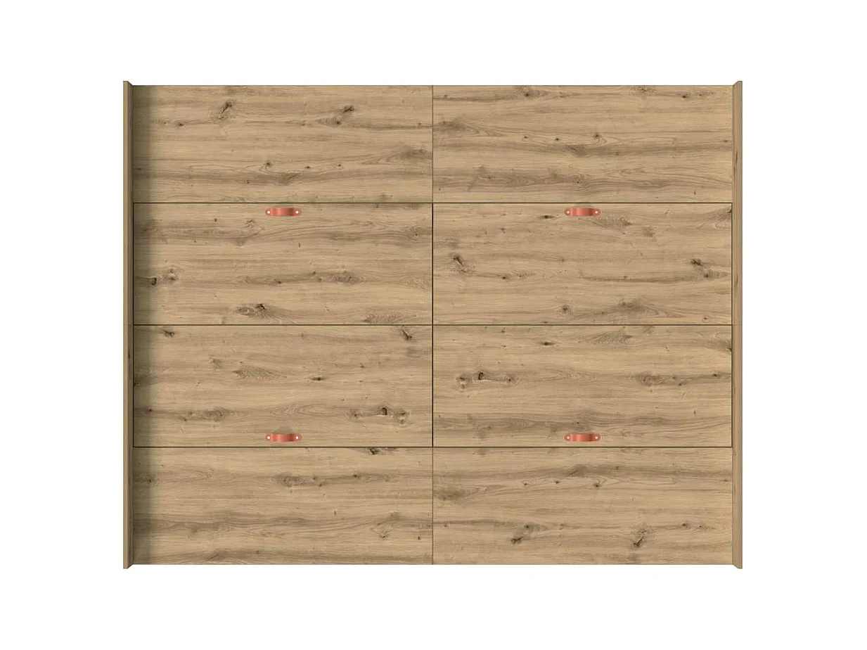 Cama con almacenamiento con cabecera Roble artisan 140 x 190 cm