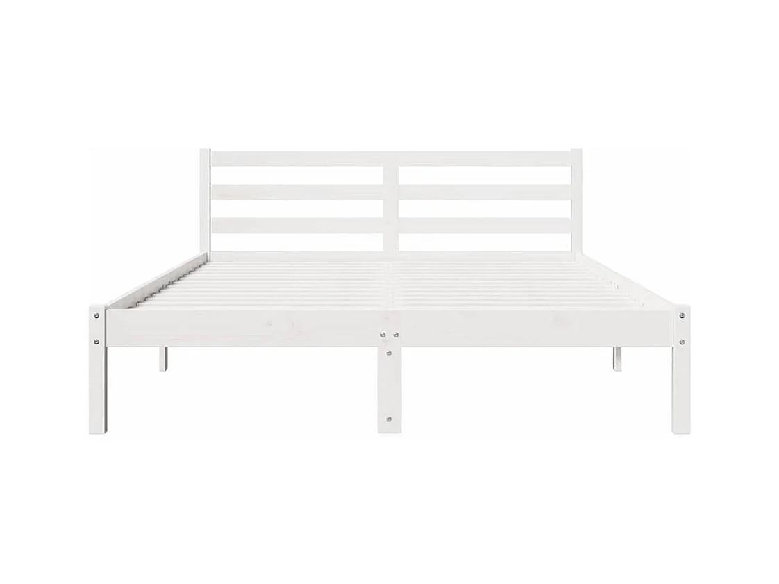 Cadre de lit Blanc 220 x 140 cm Bois massif en pin