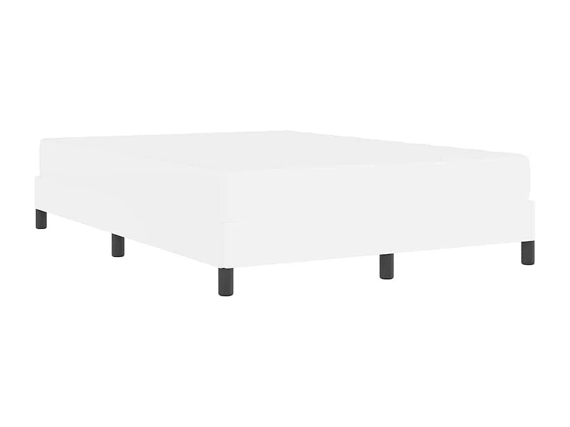 Cadre de lit avec matelas Blanc pur 140 x 190 cm Faux cuir