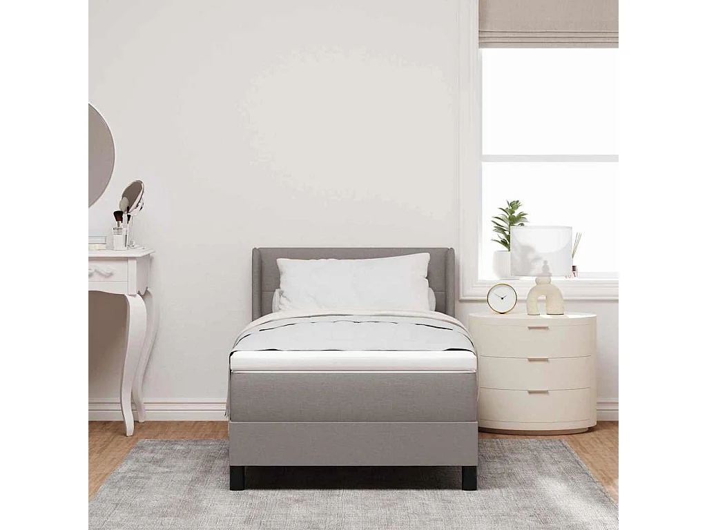 Cadre de lit avec matelas avec matelas Taupe 90 x 200 cm