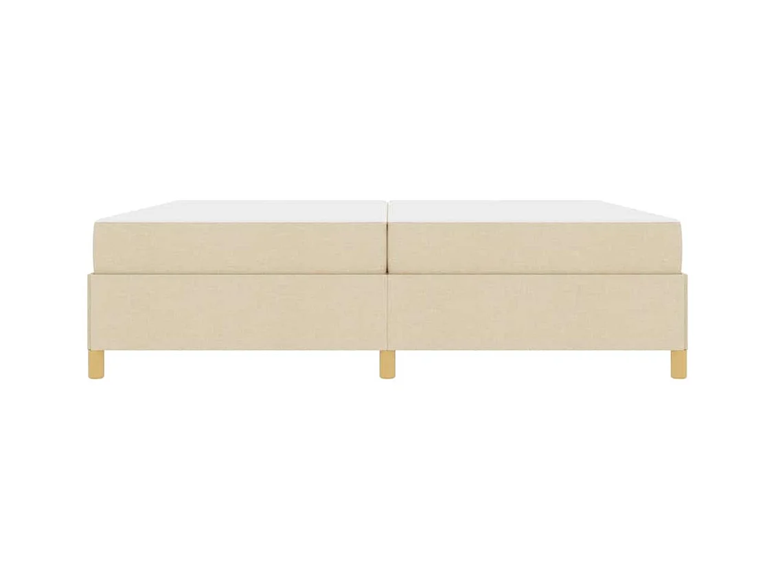 Cadre de lit avec matelas Blanc et crème 200 x 200 cm tissu