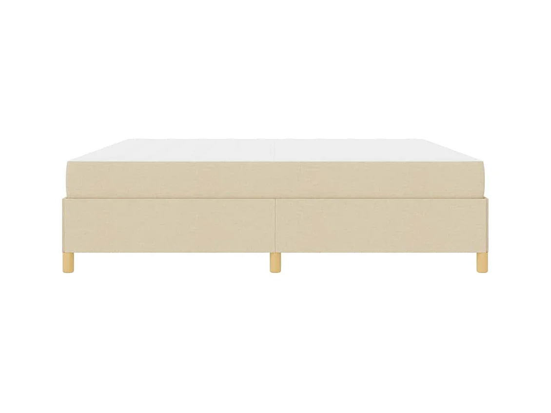 Cadre de lit avec matelas Blanc et crème 200 x 200 cm tissu