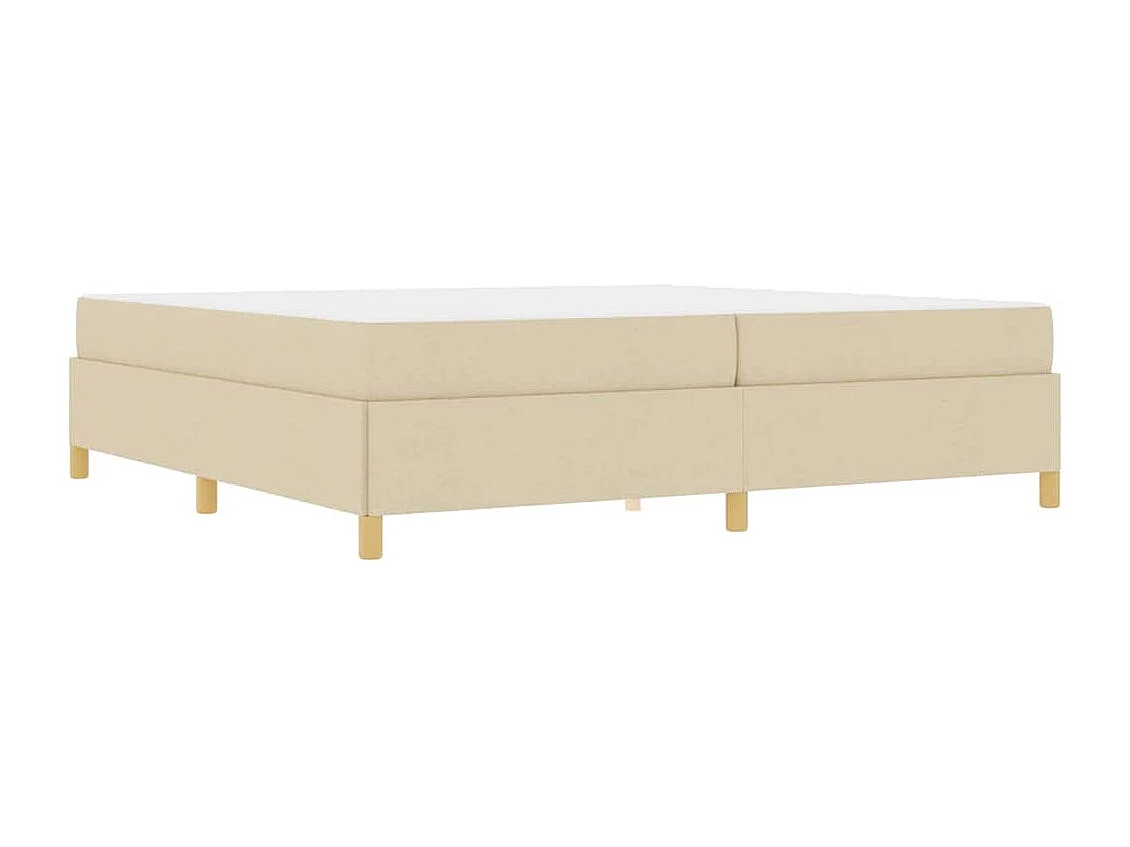 Cadre de lit avec matelas Blanc et crème 200 x 200 cm tissu
