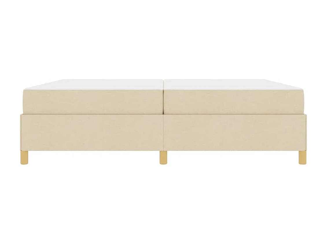 Cadre de lit avec matelas Blanc et crème 200 x 200 cm tissu