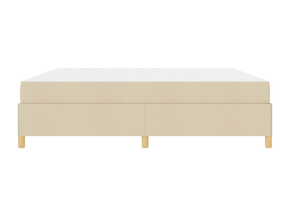 Cadre de lit avec matelas Blanc et crème 200 x 200 cm tissu