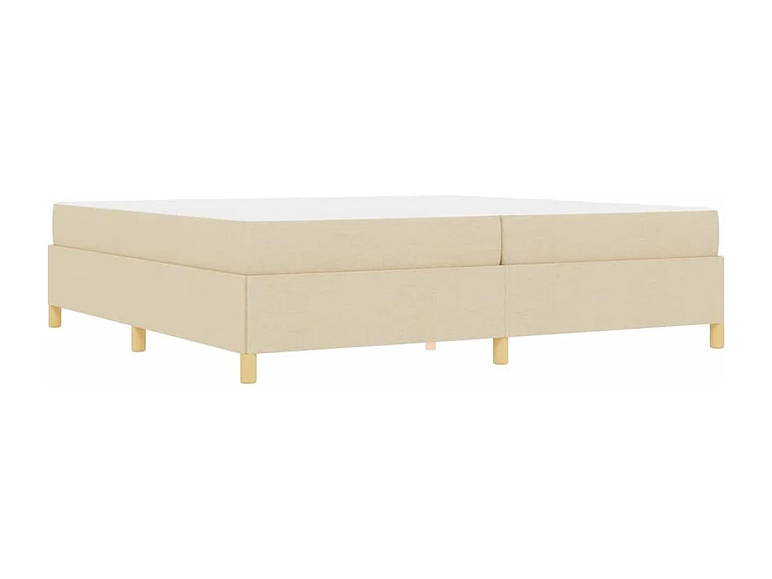 Cadre de lit avec matelas Blanc et crème 200 x 200 cm tissu