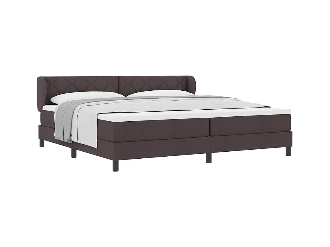 Cama box spring com colchão Castanho escuro 200 x 200 cm tecido