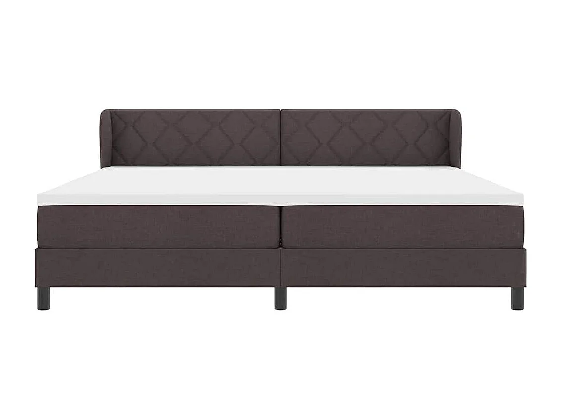 Cama box spring com colchão Castanho escuro 200 x 200 cm tecido