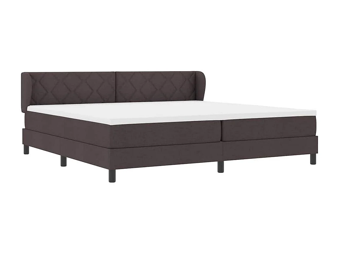 Cama box spring con colchón Marrón oscuro 200 x 200 cm tela