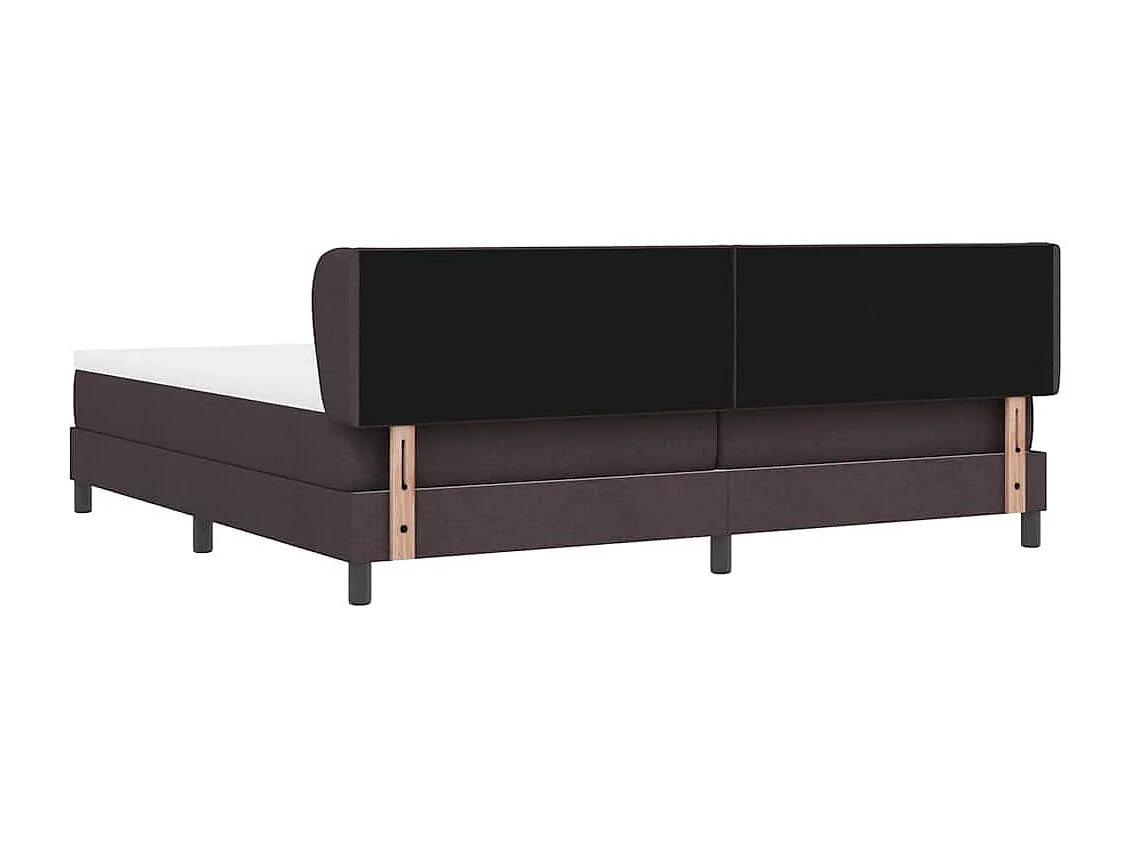 Cama box spring con colchón Marrón oscuro 200 x 200 cm tela