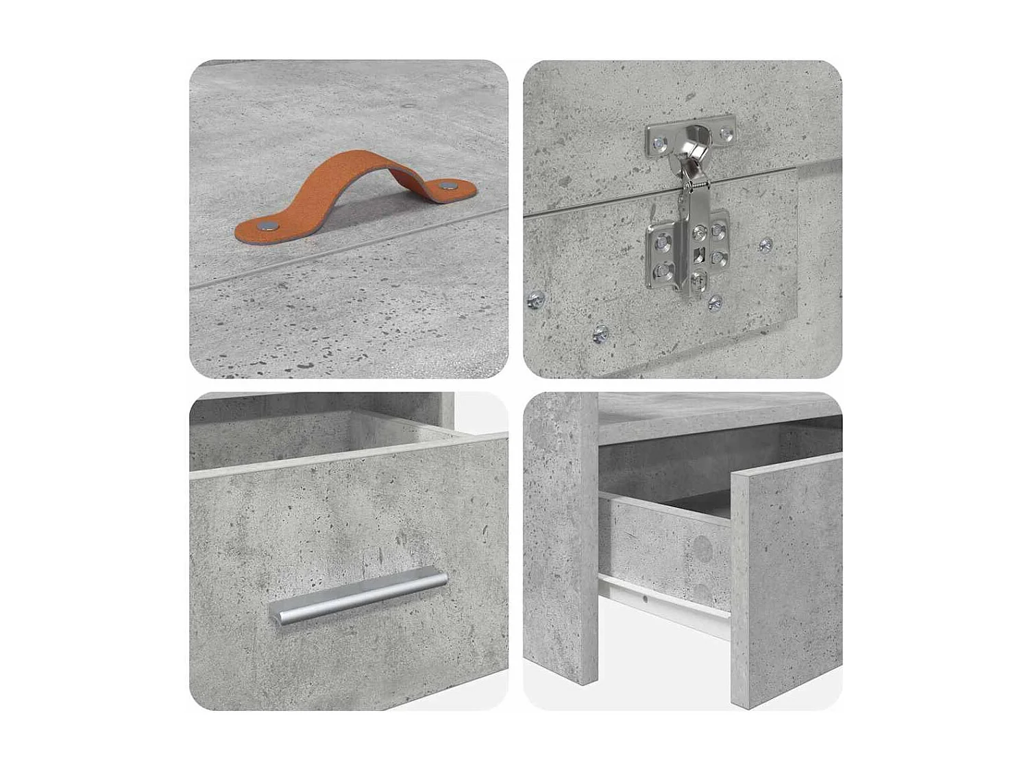 Estrado de cama com arrumação Cinzento 80 x 200 cm Madeira processada