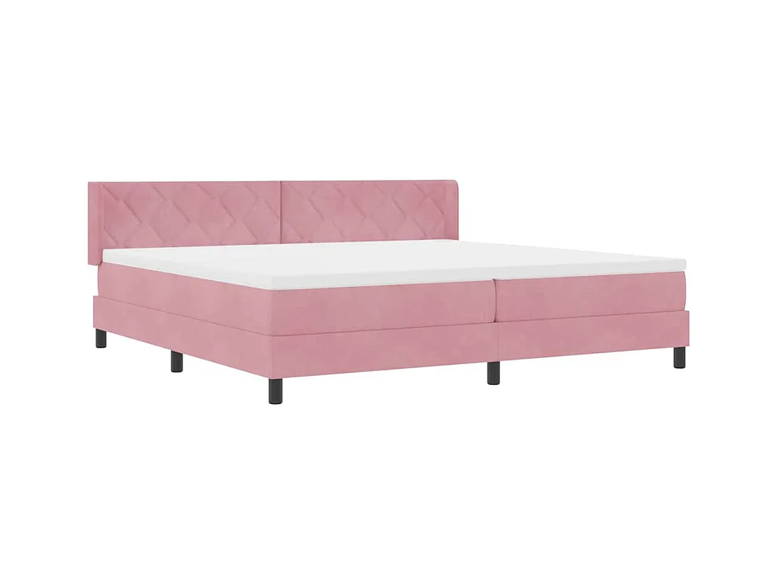 Cadre de lit avec matelas noir 100x200 cm en velours Rose