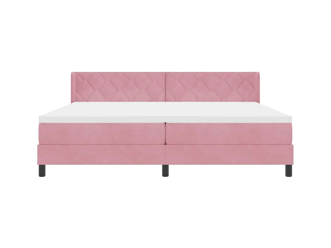 Cadre de lit avec matelas noir 100x200 cm en velours Rose