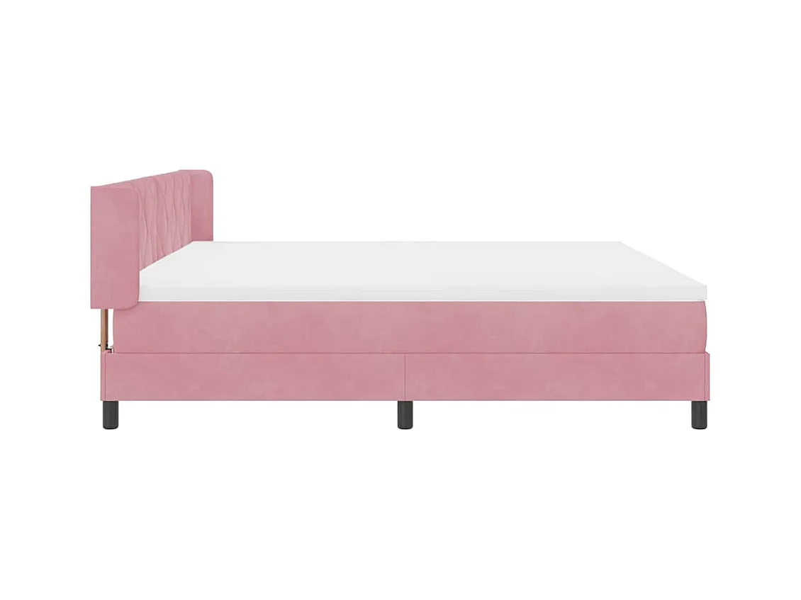 Cadre de lit avec matelas noir 100x200 cm en velours Rose