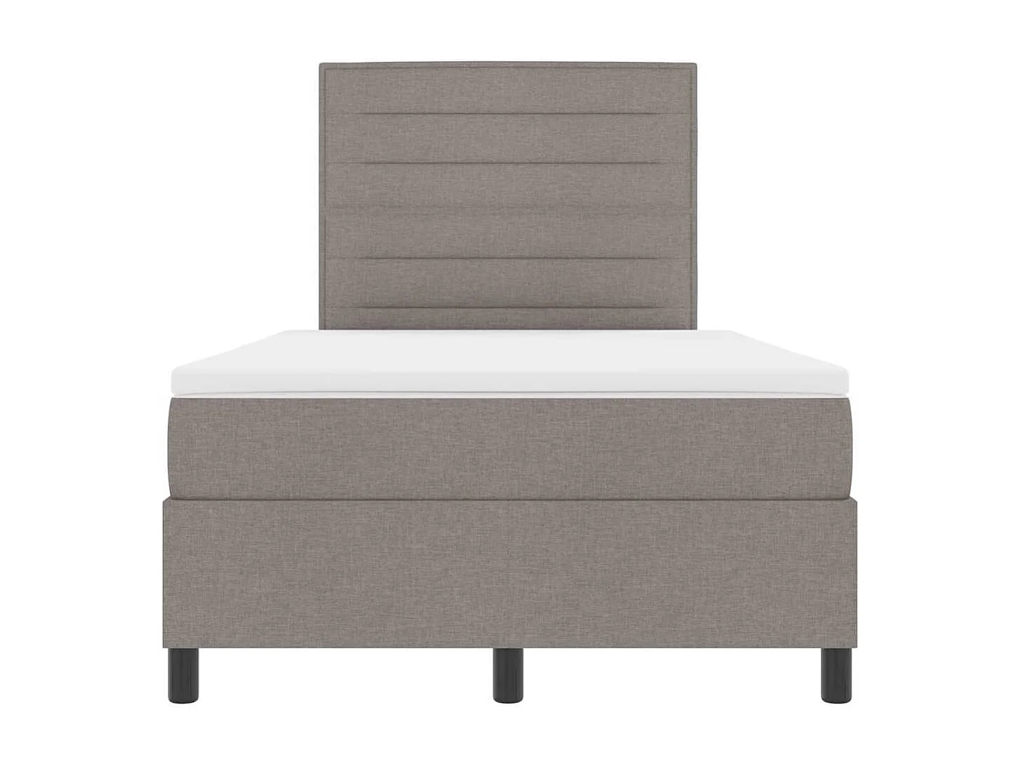 Cama tipo Box Spring con colchón Taupé 120 x 190 cm tela