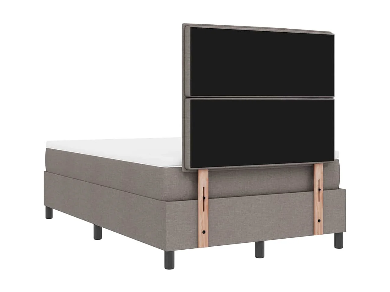 Cama tipo Box Spring con colchón Taupé 120 x 190 cm tela