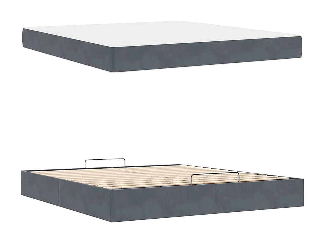 Estrutura da Cama Cinzento escuro 180 x 200 cm Veludo