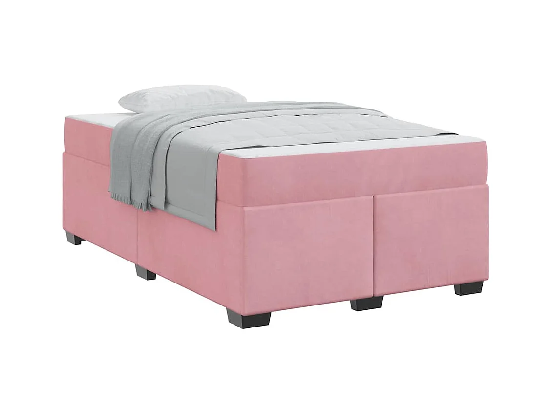 Estructura de cama con colchón Rosa 120 x 200 cm Terciopelo