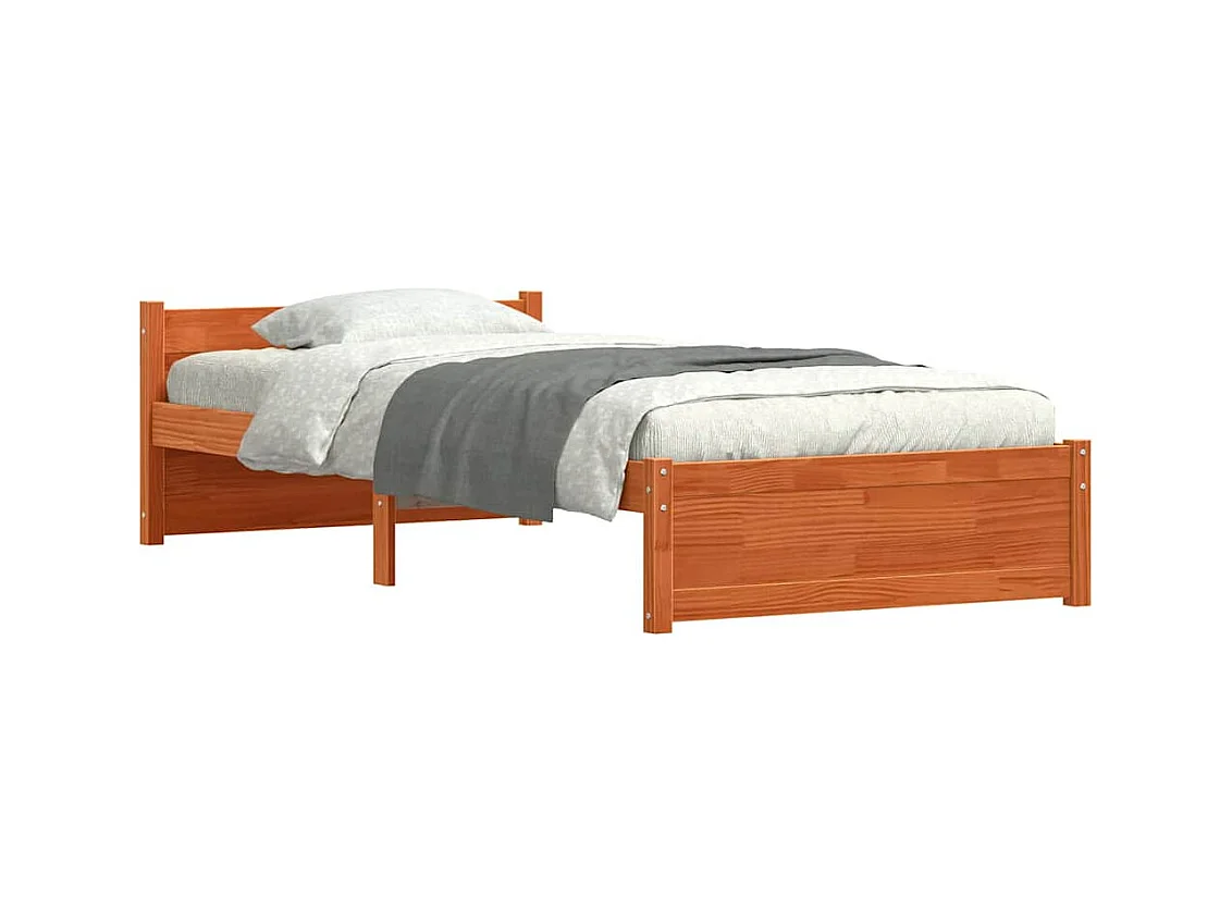 Cadre de lit Marron cire 100 x 200 cm Bois massif en pin