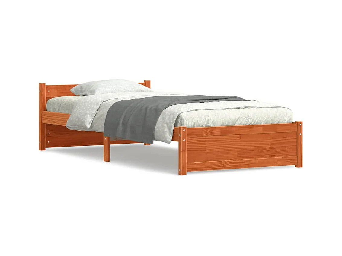 Cadre de lit Marron cire 100 x 200 cm Bois massif en pin