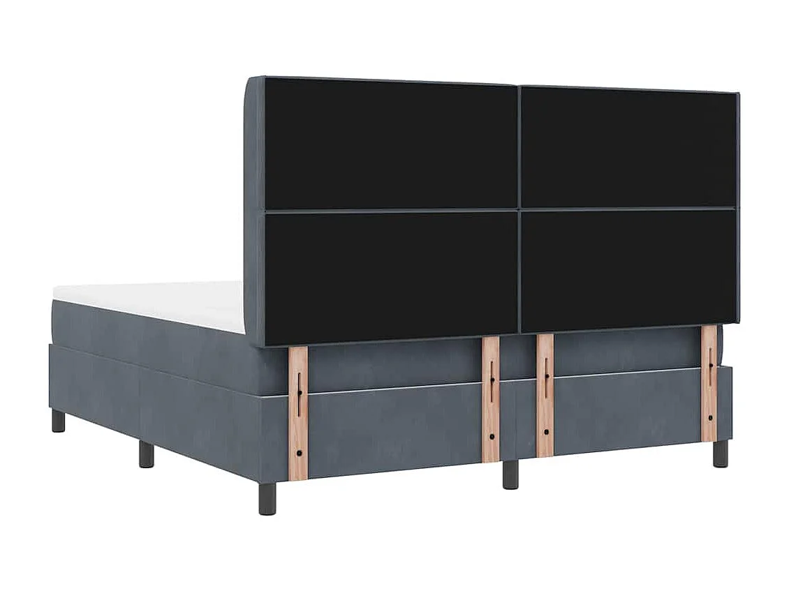 Cama tipo Box Spring Gris oscuro 180 x 200 cm Terciopelo