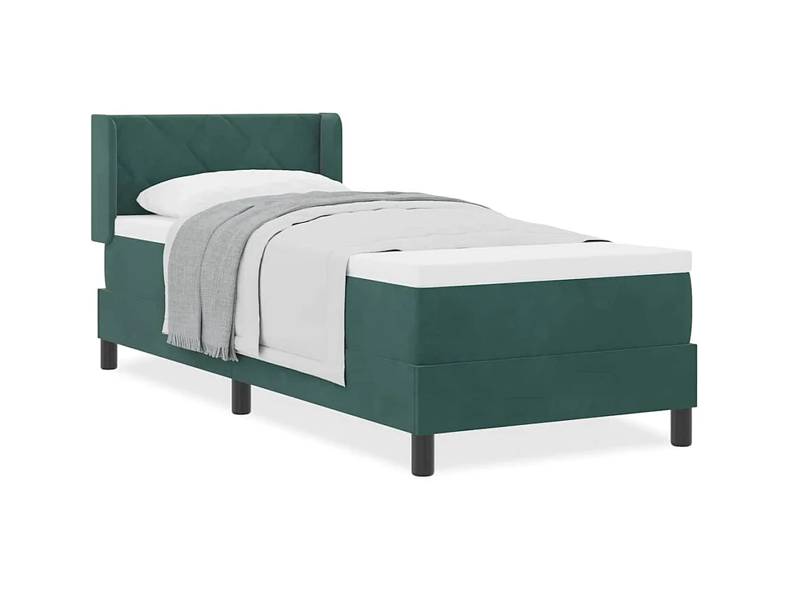 Cadre de lit avec matelas noir 100x200 cm en velours