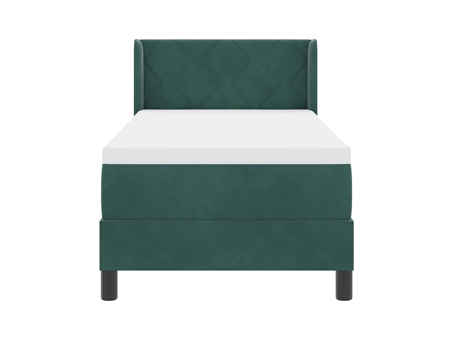 Cadre de lit avec matelas noir 100x200 cm en velours